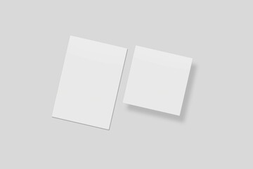 Blank paper for mockup. 3D Render.	