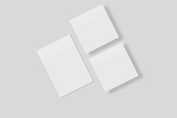 Blank paper for mockup. 3D Render.	
