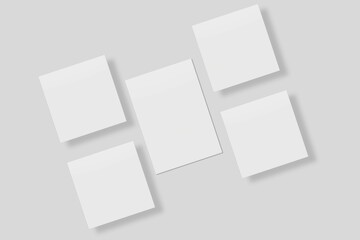 Blank paper for mockup. 3D Render.	