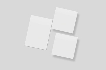 Blank paper for mockup. 3D Render.	