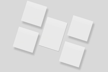 Blank paper for mockup. 3D Render.	