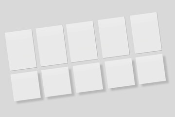 Blank paper for mockup. 3D Render.	