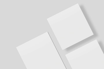 Blank paper for mockup. 3D Render.	