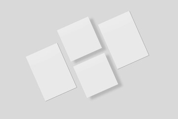 Blank paper for mockup. 3D Render.	