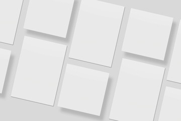 Blank paper for mockup. 3D Render.	