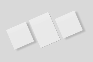Blank paper for mockup. 3D Render.	
