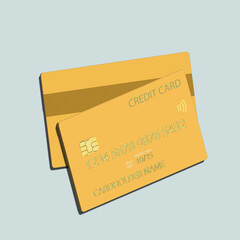 Credit card icon for contactless payments, online payment. 3D illustration.