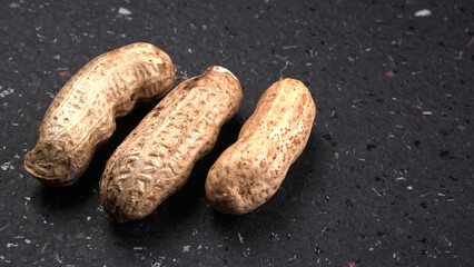 Composition of peanuts serving to make oil, peanut butter. Great for healthy and dietary nutrition. Concept of: condiments, dried fruit, food.