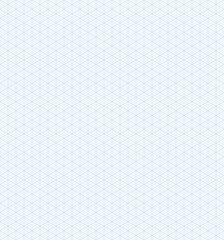 Vector illustration isometric grid graph paper isolated on white background. Triangle line texture. Seamless isometric grid pattern. Blue graph paper grid template.