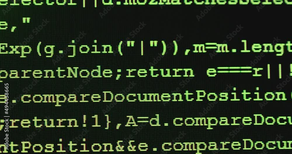 Fototapete 4K Close up shot programming tag coding on screen. Background concept for programming and coding web development.