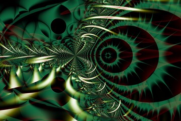 3d fractal illustration. Abstract fractal in bright and colorful color. Fractal abstract forms.