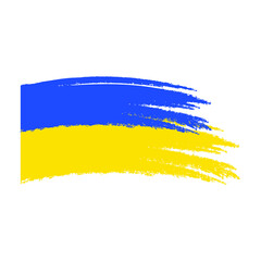 Obraz premium Ukraine flag in brush stroke effect icon vector isolated