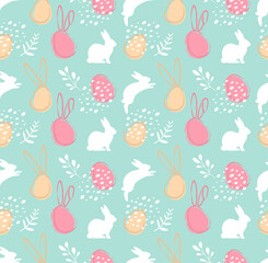 Happy easter day. Easter egg pattern seamless background. Vector.