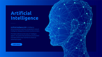 Artificial intelligence AI concept background banner, big data analytics technology, deep learning.