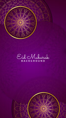Eid ramadan mubarak background for social media stories template banners. Arabic islamic middle east lantern moon crescent mosque design for social media template