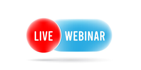 Live webinar 3d button illustration