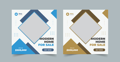real estate social media post square flyer banner template