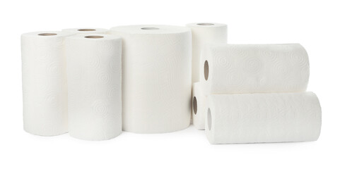 Rolls of paper towels isolated on white