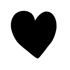 Simple doodle heart for valentine's day. Hand drawn heart, isolated on white backdrop. Vector illustration for  cards, posters, wrapping and design. 