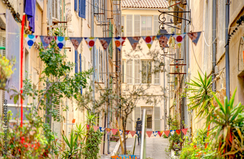 Canvas Prints marseilles, old neighbourhood of the panier, hdr image