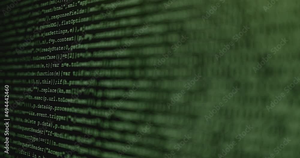 Leinwandbilder 4K Close up shot programming tag coding on screen. Background concept for programming and coding web development.