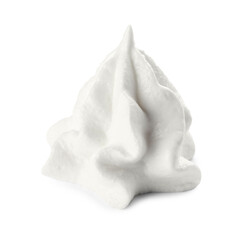 Delicious fresh whipped cream isolated on white