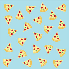 Seamless pattern with pizza slice vector illustration 