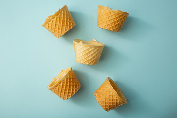 Wafers on a bright blue background