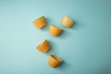 Wafers on a bright blue background
