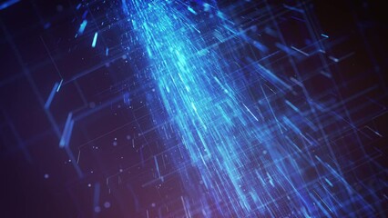 Hitech Space Scifi Network Background Loop/ 4k animation of an abstract digital data business technology background including connected lines and numbers with depth of field shifting and seamless loop