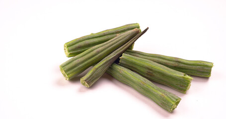 Drumstick image, some of peeled pieces of drumsticks. Drumstick or moringa is a very good and healthy vegetable.