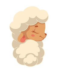 Little sheep cartoon vector illustration