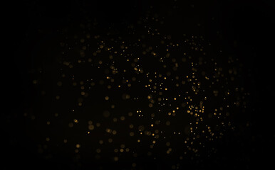 Abstract golden bokeh on black background Christmas party day