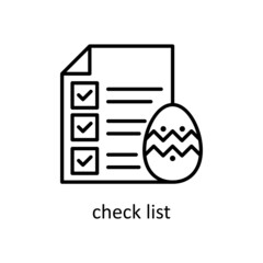 check list vector Outline Icon Design illustration. Easter Symbol on White background EPS 10 File