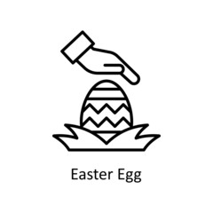 Easter Egg vector Outline Icon Design illustration. Easter Symbol on White background EPS 10 File