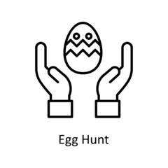 Egg Hunt vector Outline Icon Design illustration. Easter Symbol on White background EPS 10 File
