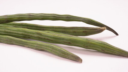 Drumstick image, some of peeled pieces of drumsticks. Drumstick or moringa is a very good and healthy vegetable.