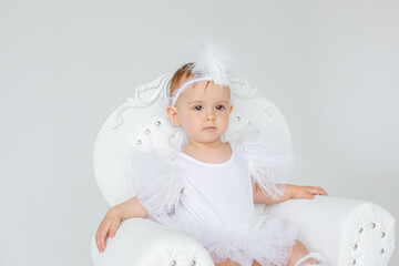 little baby ballerina on a white background
