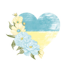 heart in colors of the Ukrainian flag