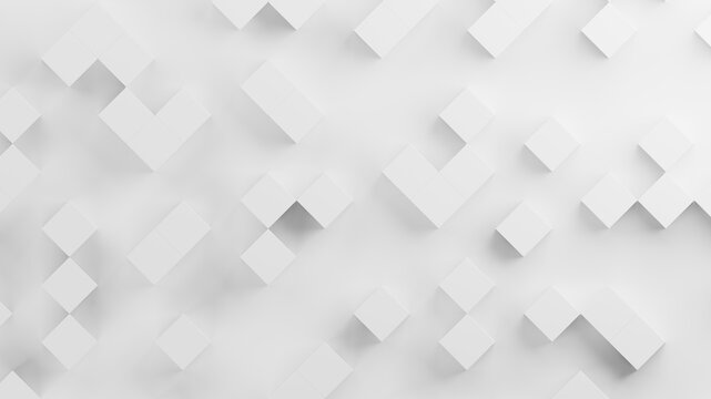 White cubes on a white background. Infinitely looped animation. 3D rendering illustration. © valentyn640
