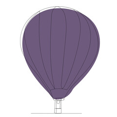 Naklejka premium hot air balloon drawing one continuous line vector