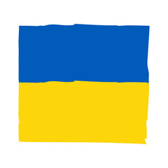 Ukrainian flag on white background