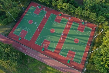 Outdoor Basketball Court Aerial Top View China © bqmeng