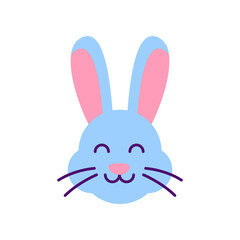 Rabbit Face vector Flat Icon Design illustration. Easter Symbol on White background EPS 10 File