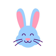 Rabbit Face vector Flat Icon Design illustration. Easter Symbol on White background EPS 10 File