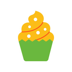 Muffin vector Flat Icon Design illustration. Easter Symbol on White background EPS 10 File