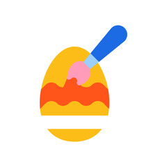 Egg Painting vector Flat Icon Design illustration. Easter Symbol on White background EPS 10 File