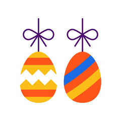 Easter Eggs vector Flat Icon Design illustration. Easter Symbol on White background EPS 10 File