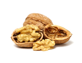 cracked walnut on white