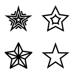 Stars Flat Icon Set Isolated On White Background